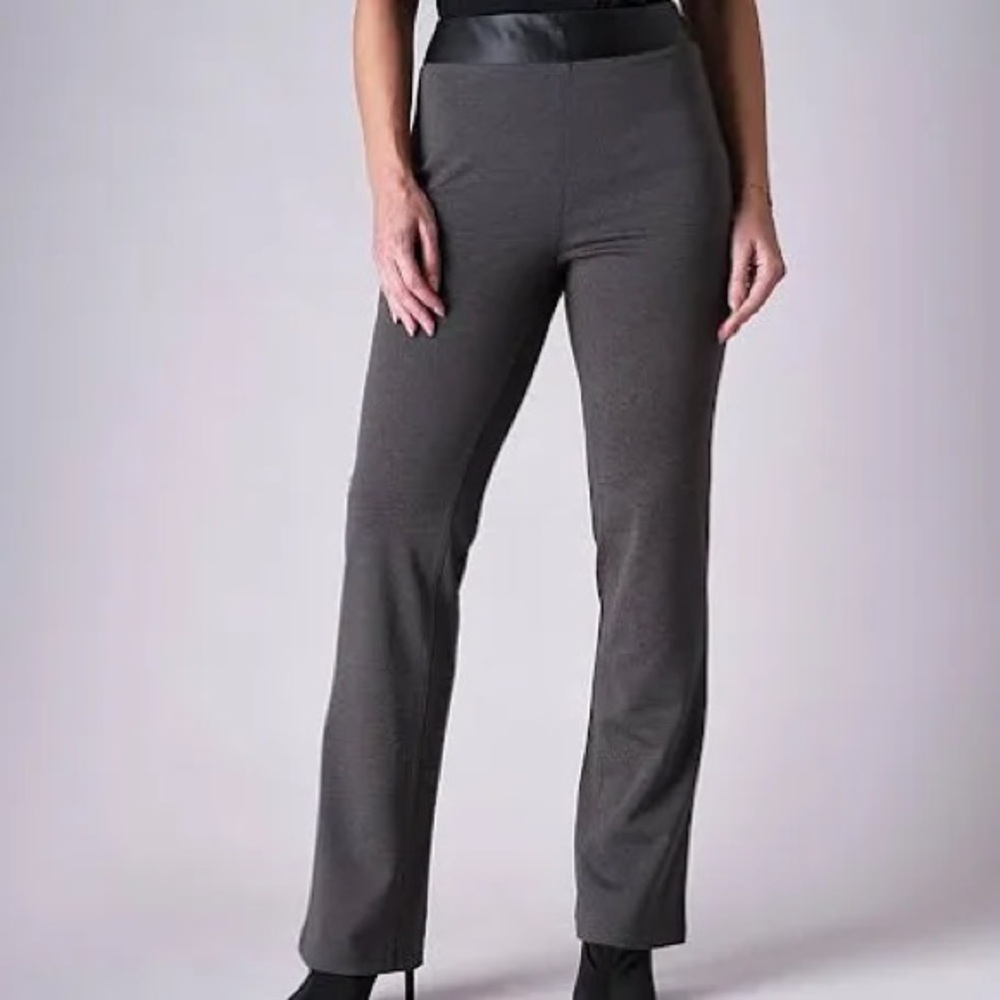 DG2 by Diane Gilman Black Straight-Leg Stretch Pants